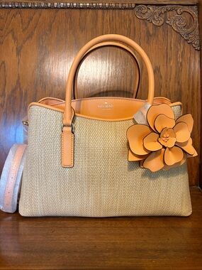 NWT-Kate Spade-Thompson Street-Medium Satchel-Straw-Desert Sun-$449